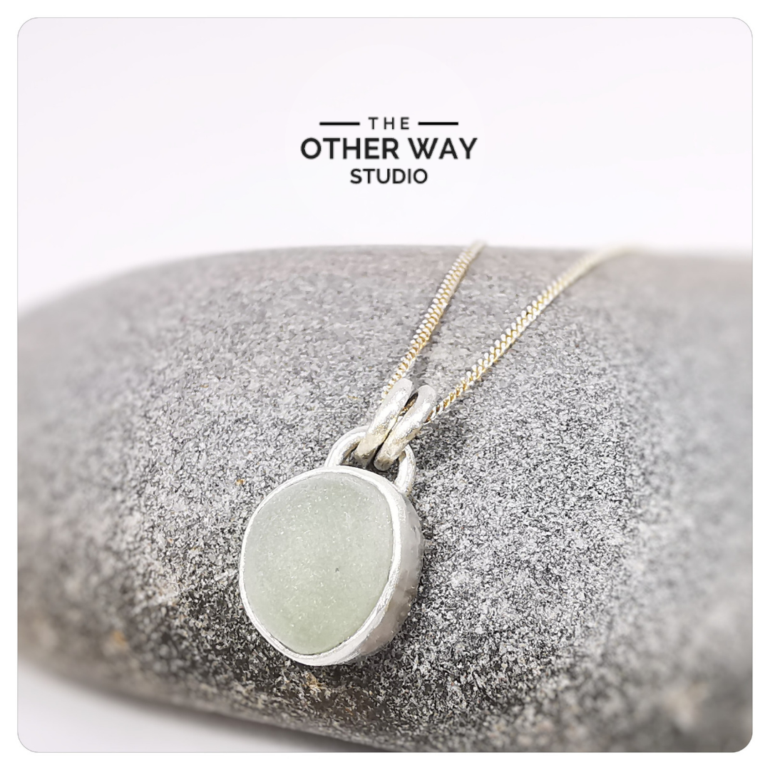 Silver & Sea Glass Pendant & Necklace
