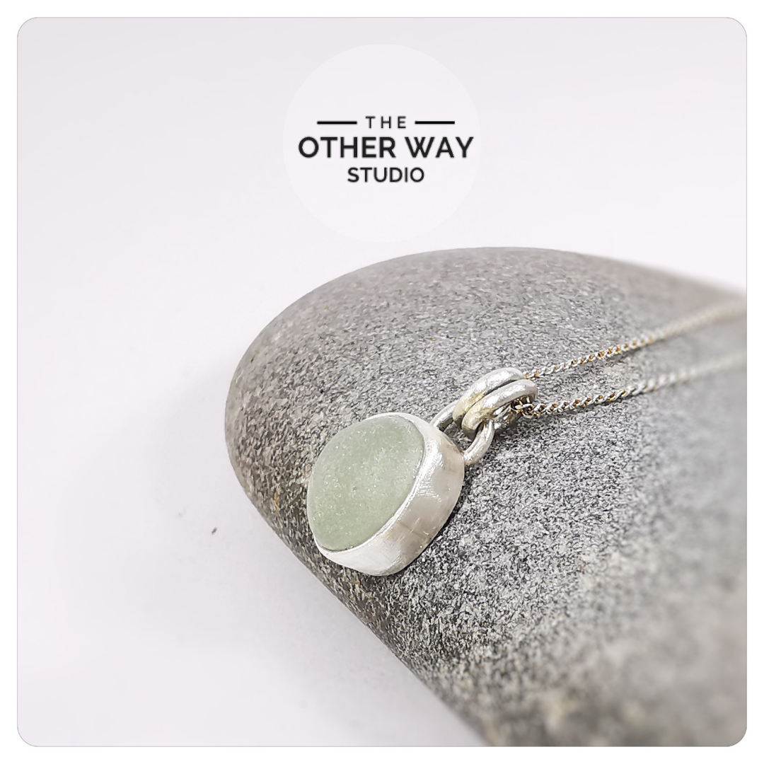 Silver & Sea Glass Pendant & Necklace