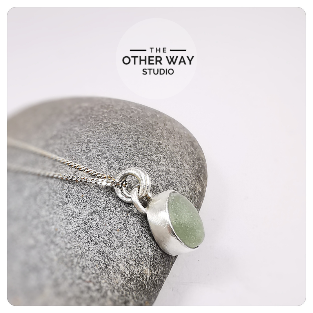 Silver & Sea Glass Pendant & Necklace