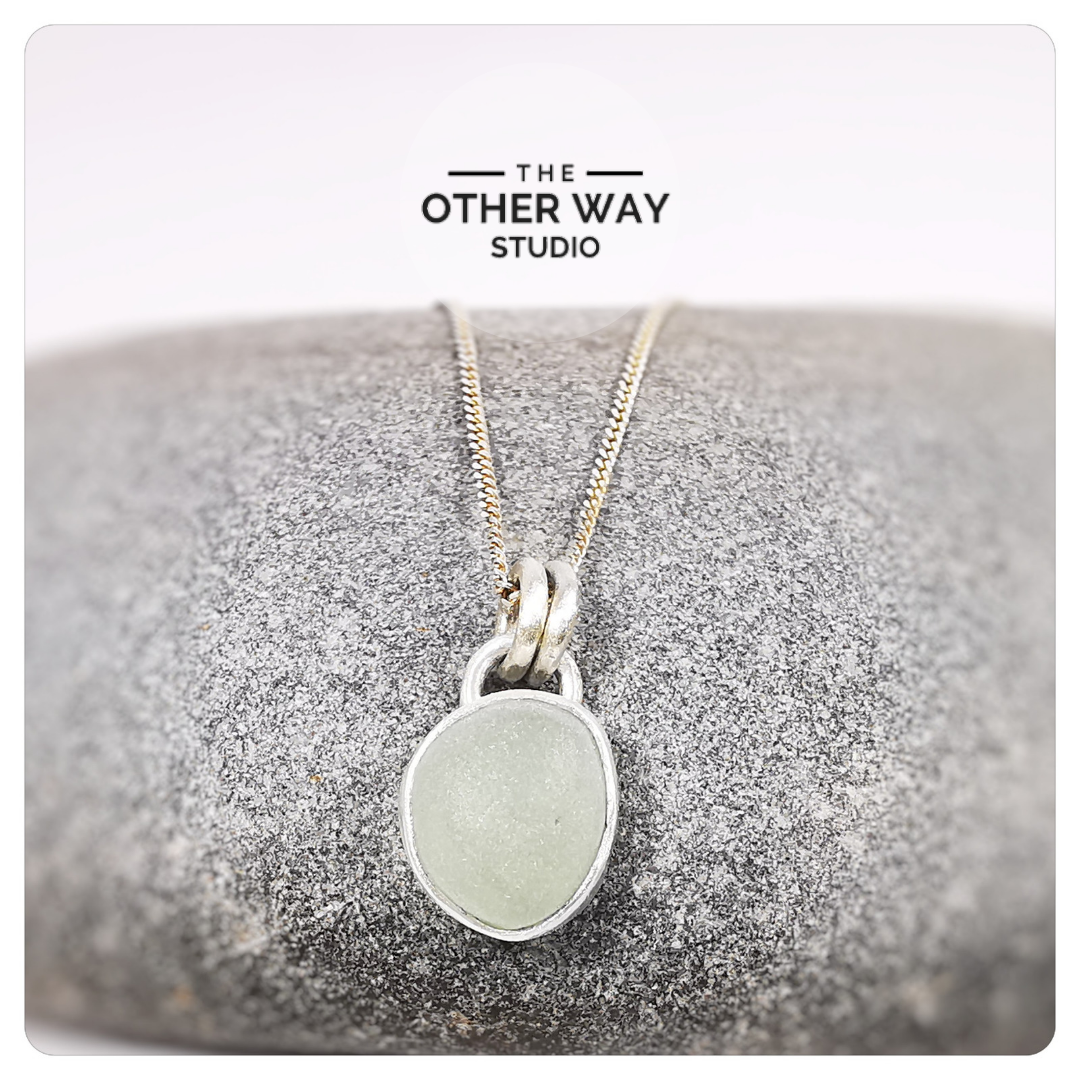 Silver & Sea Glass Pendant & Necklace