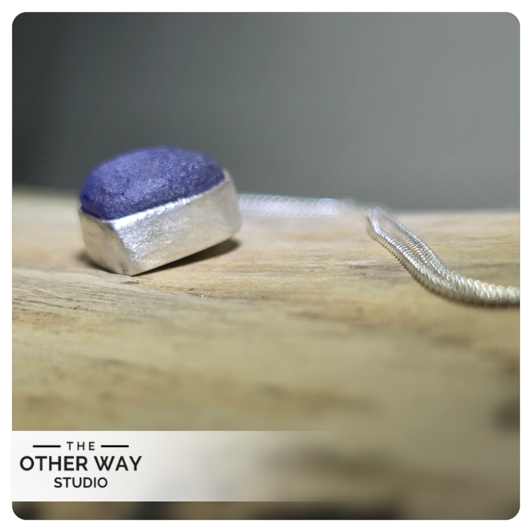 Recycled Silver & Sea Glass Necklace