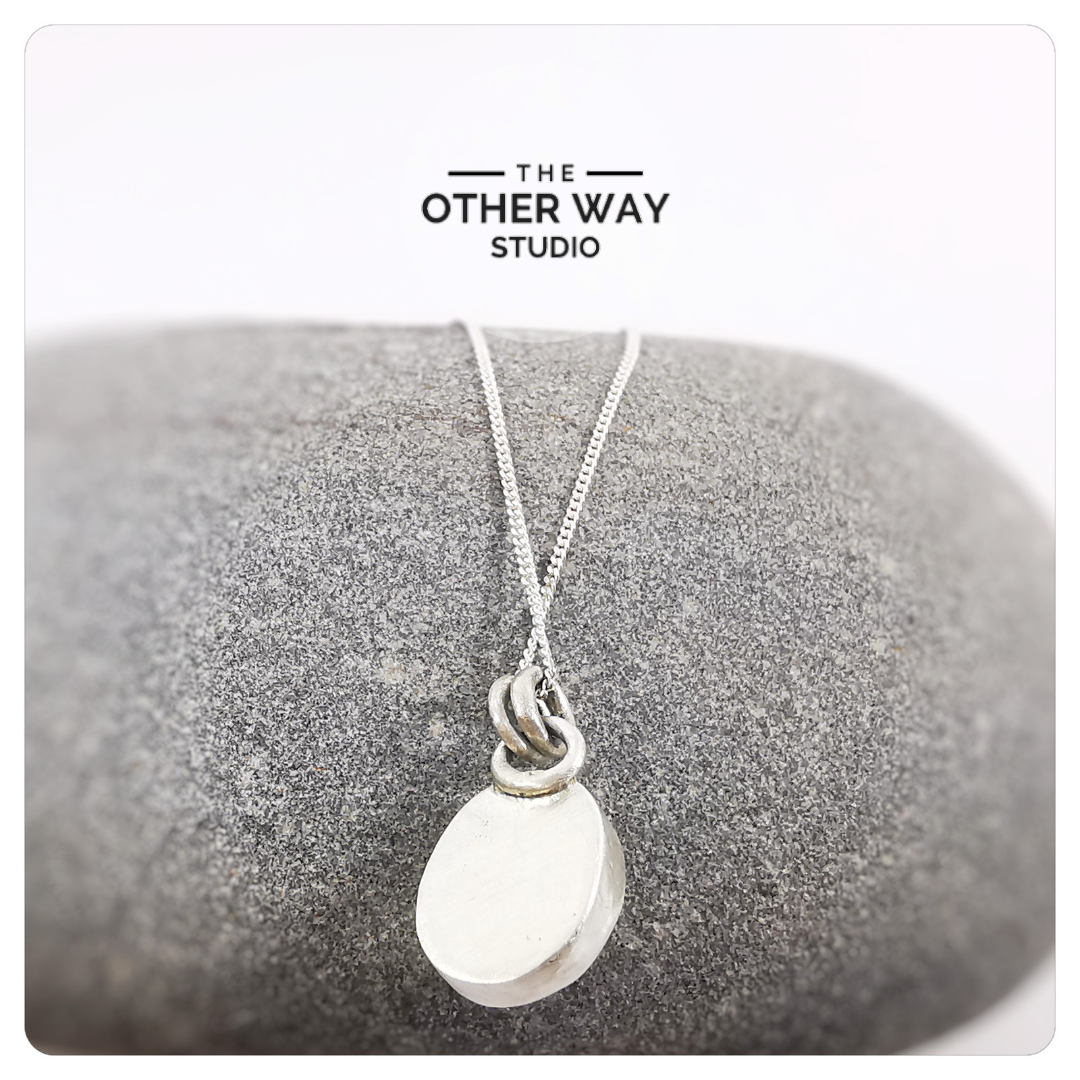 Recycled Silver Sea Glass Pendant Necklace