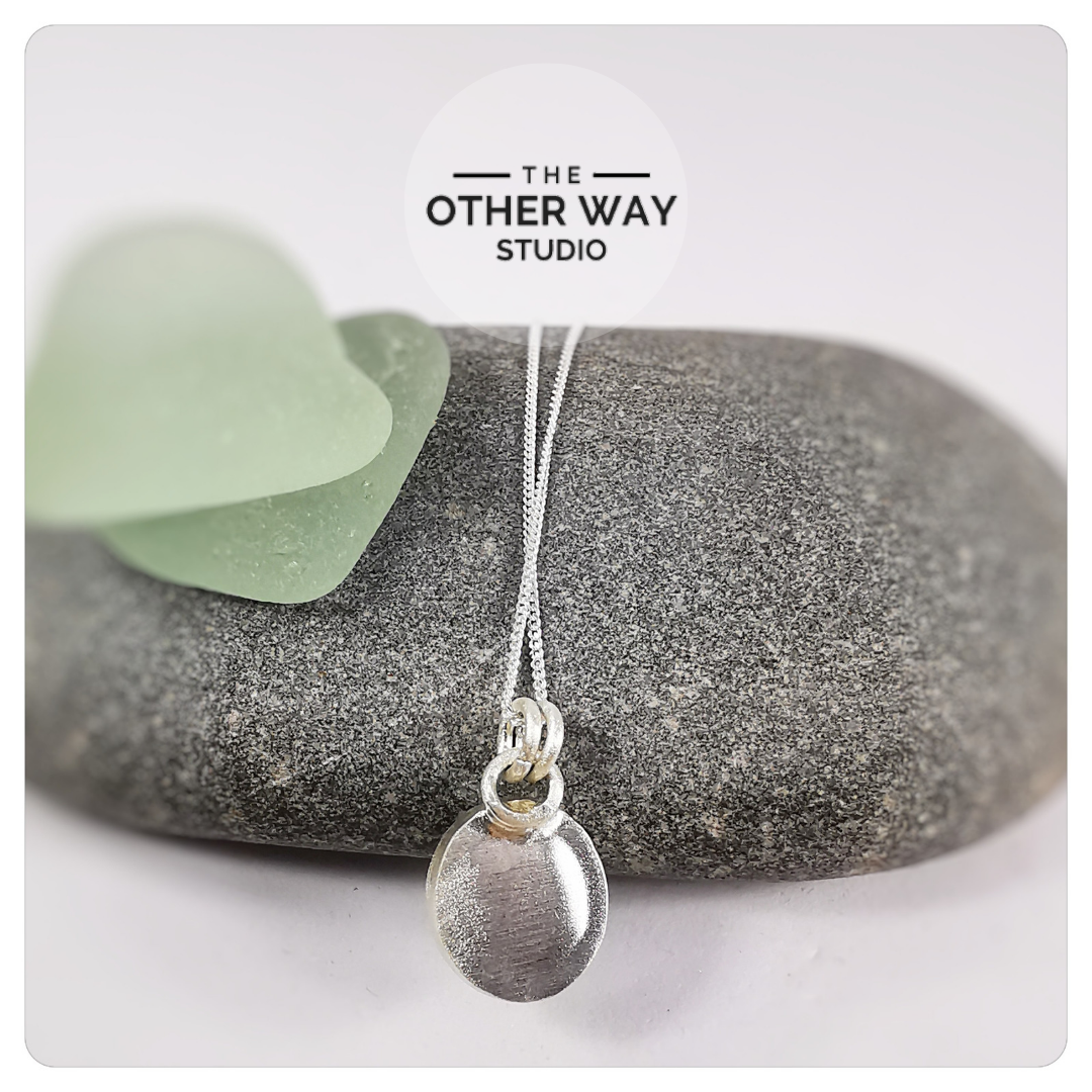 Recycled Silver & Sea Glass Pendant & Necklace