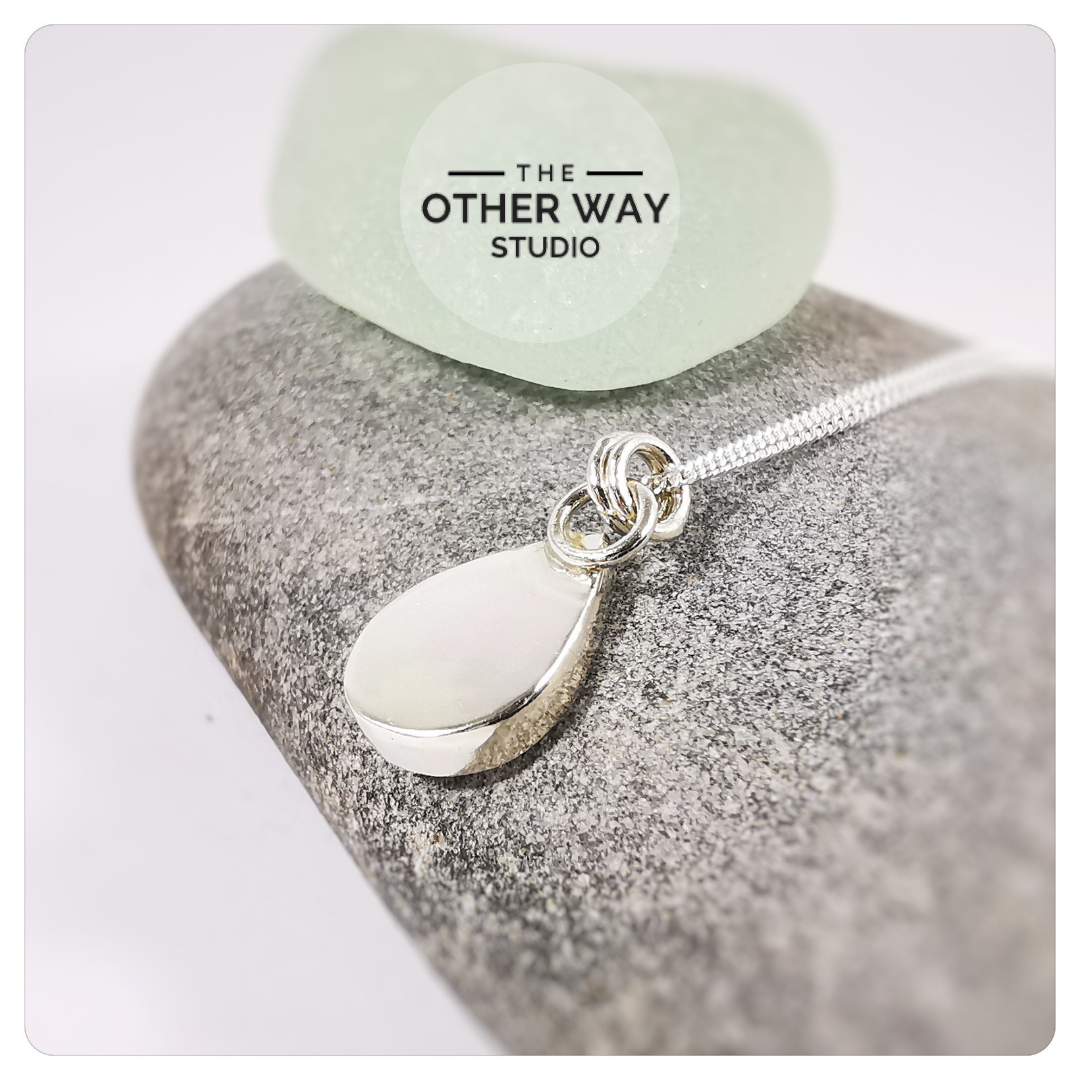 Handmade Recycled Silver & Gower Beaches Sand Pendant